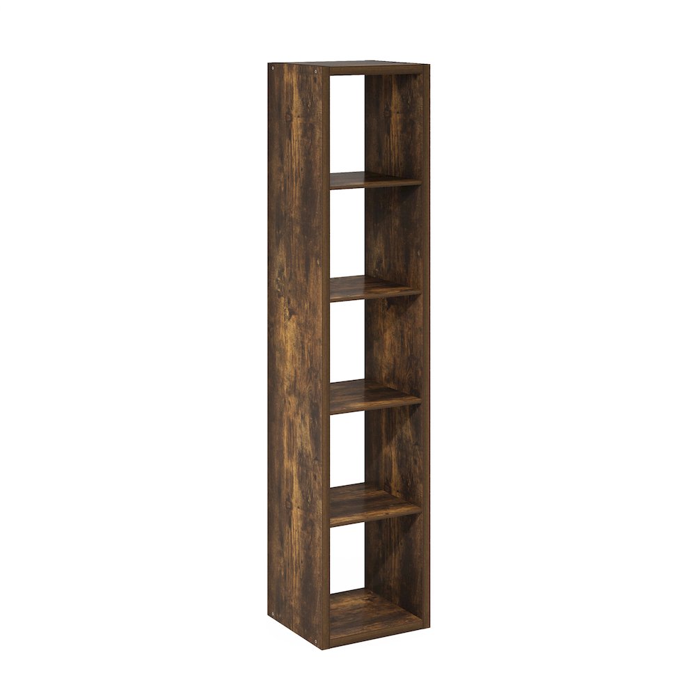 Cubicle Open Back Decorative Verticle Cube Storage Organizer, 5-Cube, Amber Pine. Picture 1