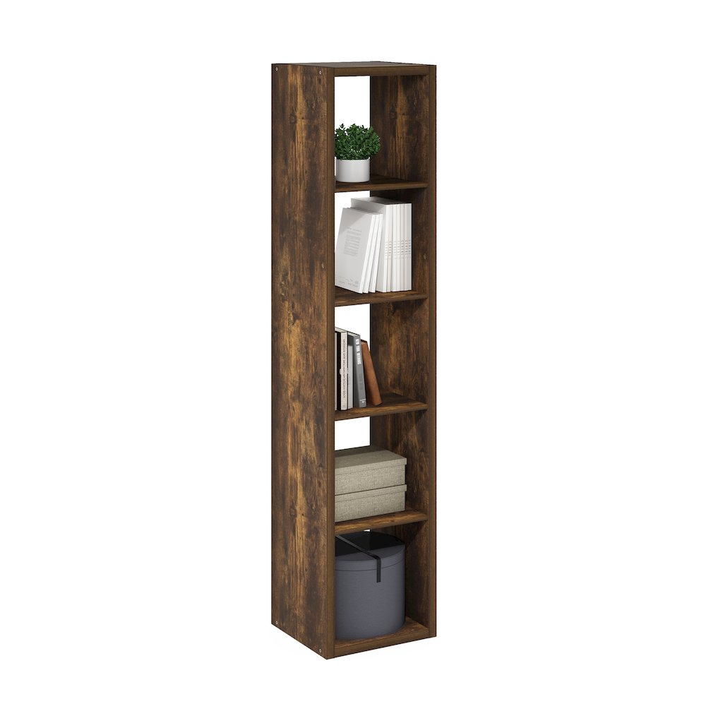 Cubicle Open Back Decorative Verticle Cube Storage Organizer, 5-Cube, Amber Pine. Picture 5