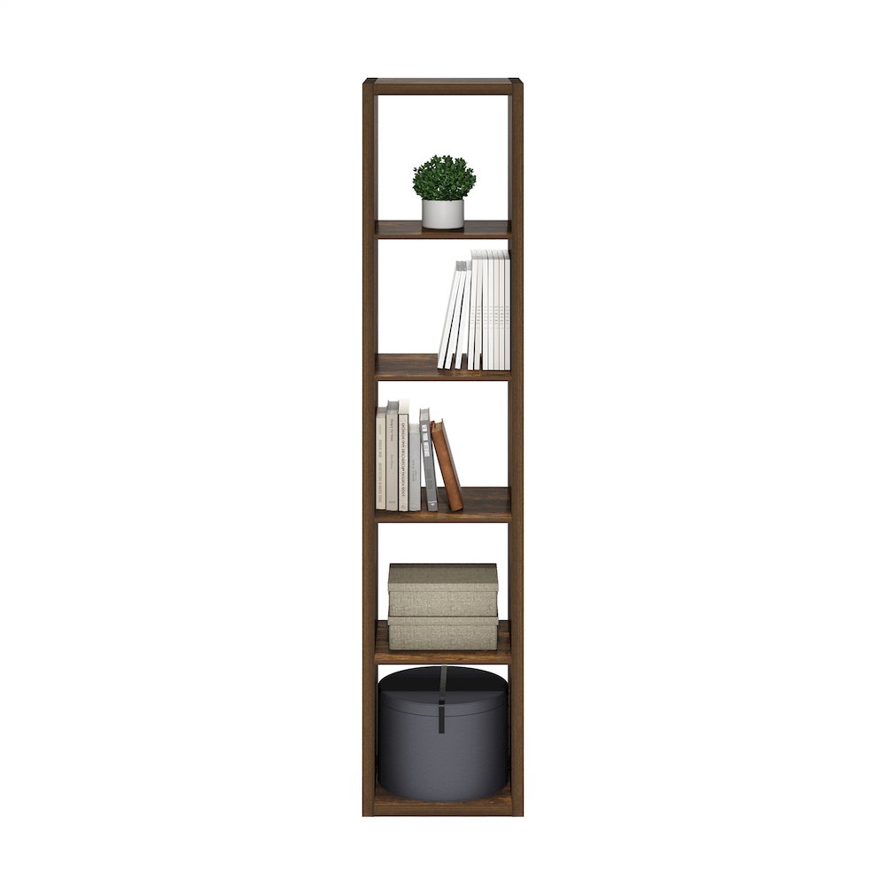 Cubicle Open Back Decorative Verticle Cube Storage Organizer, 5-Cube, Amber Pine. Picture 6