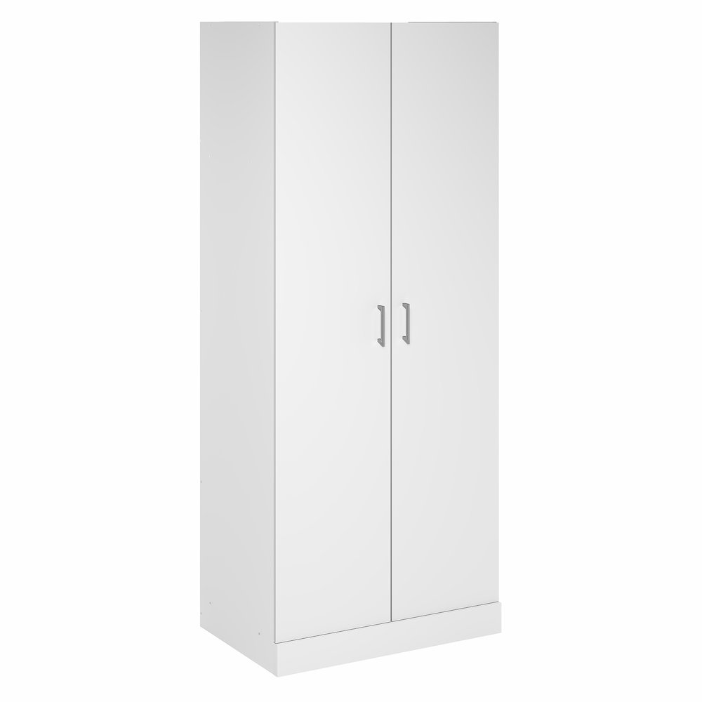Robin Wardrobe Cabinet, Wardrobe Closet with Hanging Rod, White. Picture 1