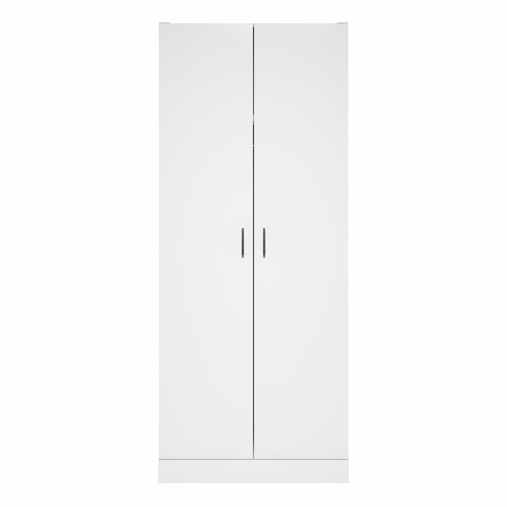 Robin Wardrobe Cabinet, Wardrobe Closet with Hanging Rod, White. Picture 2