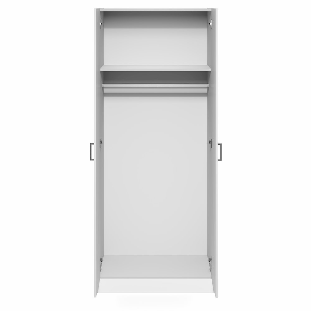 Robin Wardrobe Cabinet, Wardrobe Closet with Hanging Rod, White. Picture 4
