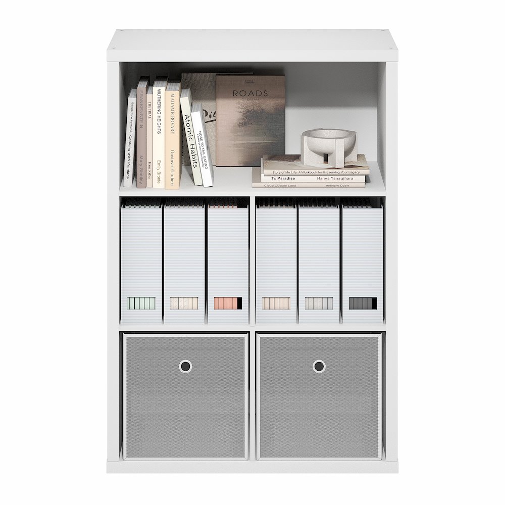 Cubicle Closed Back Decorative Cube Storage Organizer, 5-Cube, White. Picture 1