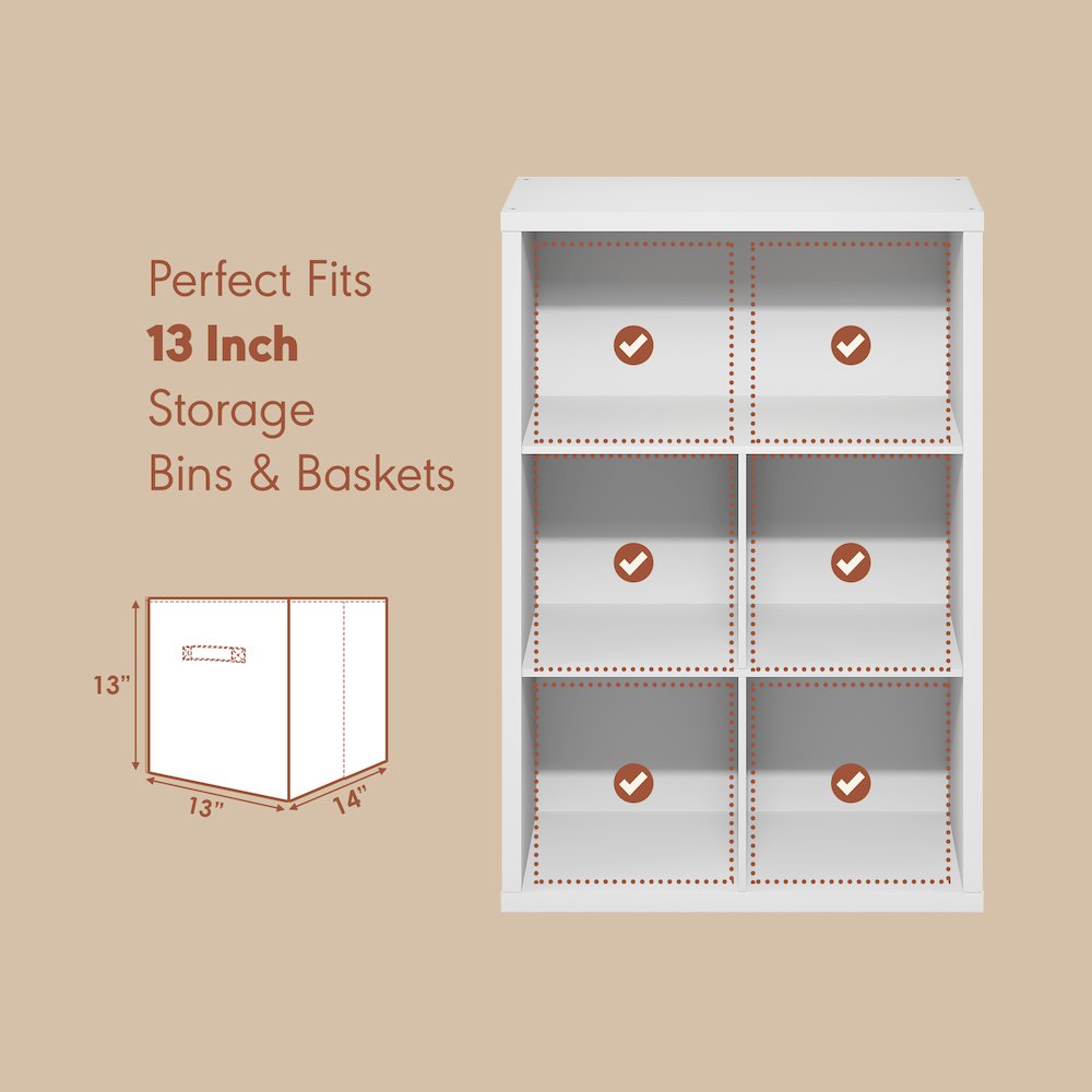 Closed Back Decorative Vintage Media Storage Organizer, 5-Cube, White. Picture 6