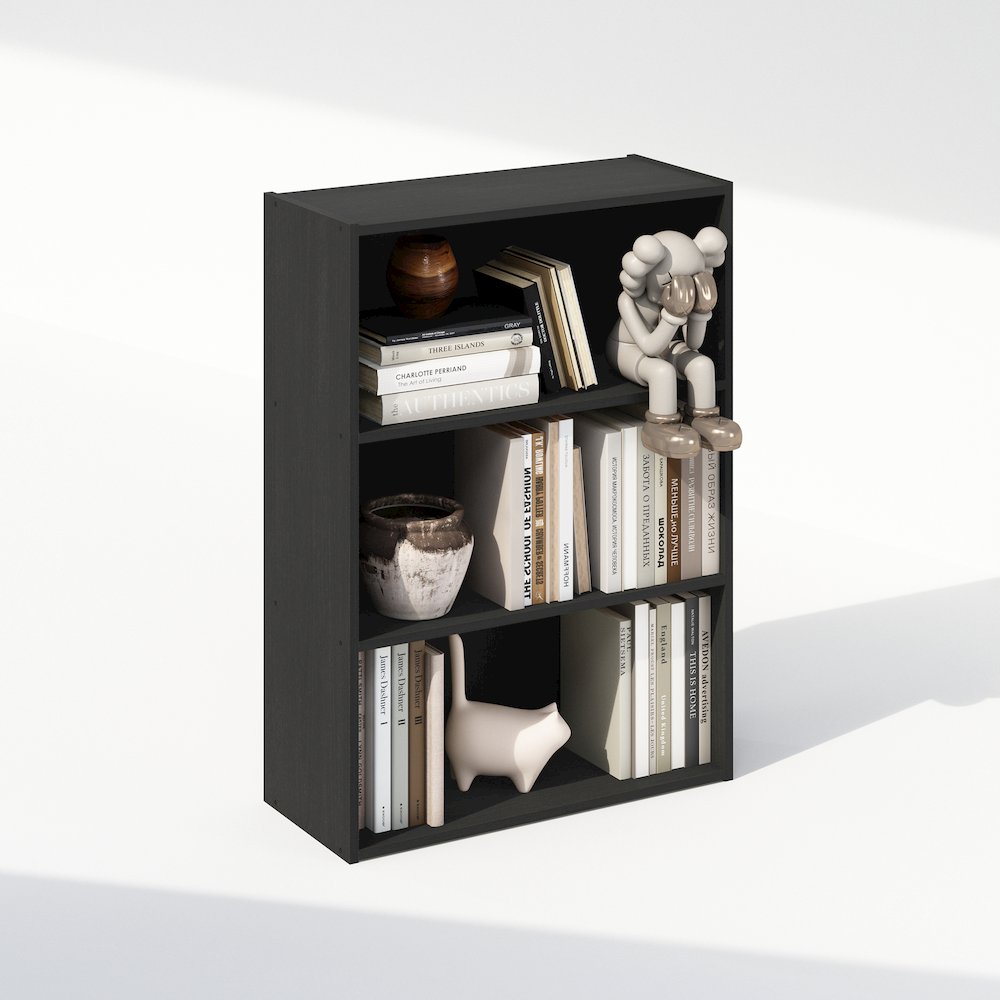 Simple Open Shelf, Bookcases, 3-Tier, Americano. Picture 5