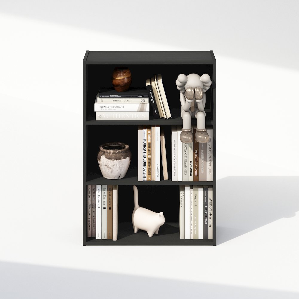 Simple Open Shelf, Bookcases, 3-Tier, Americano. Picture 6