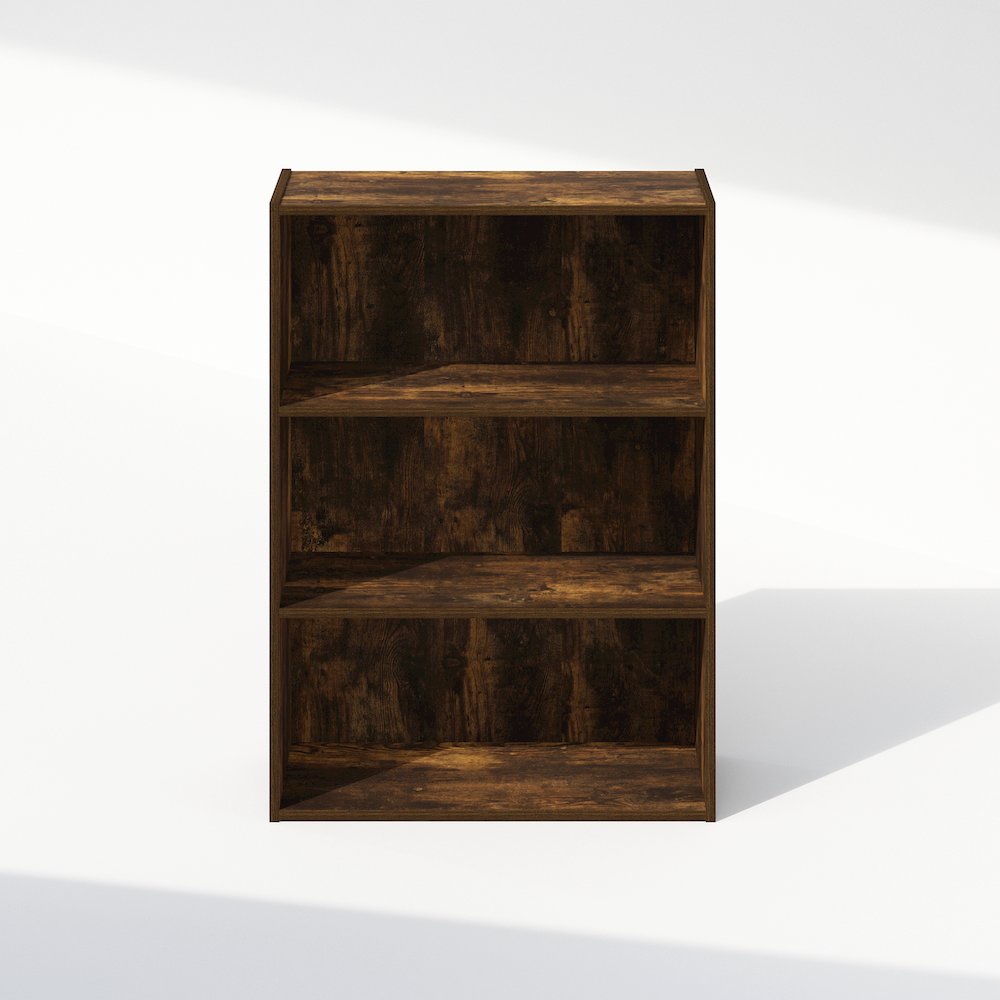 Simple Open Shelf, Bookcases, 3-Tier, Amber Pine. Picture 4