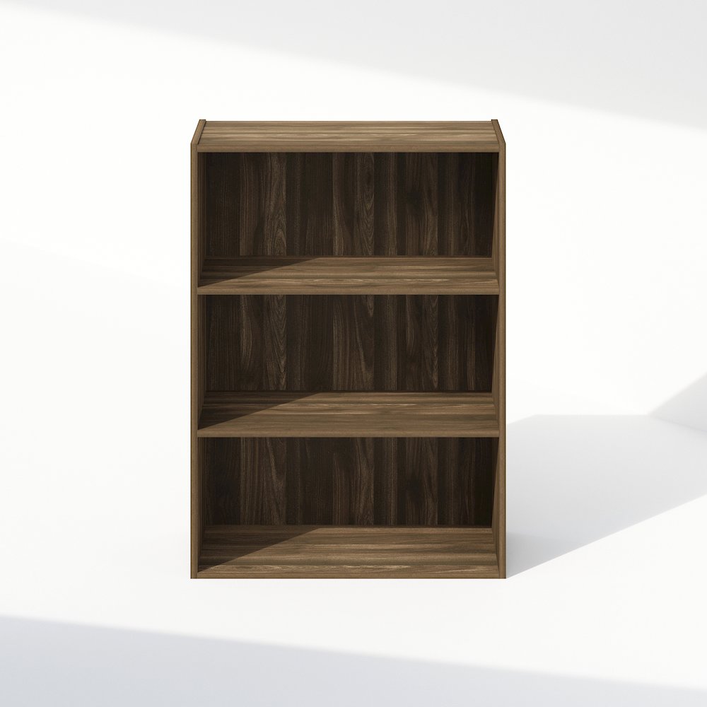 Simple Open Shelf, Bookcases, 3-Tier, Columbia Walnut. Picture 4