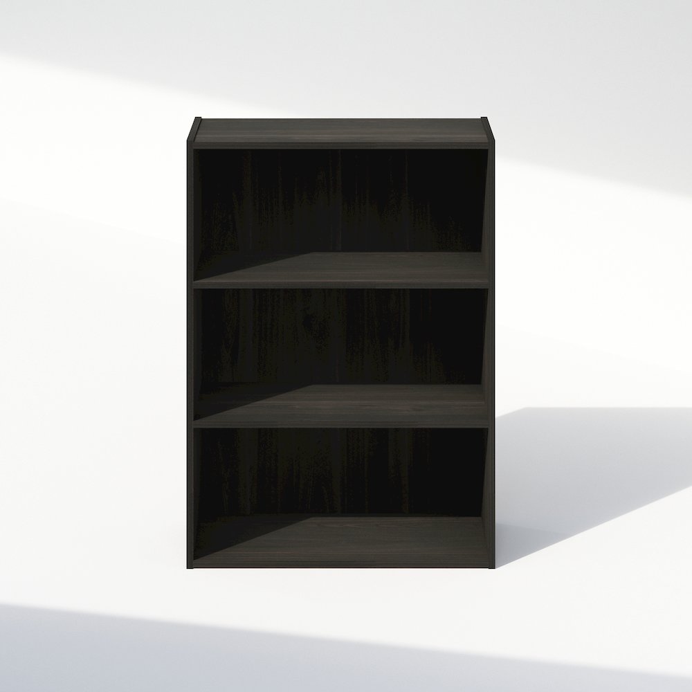 Simple Open Shelf, Bookcases, 3-Tier, Espresso. Picture 4