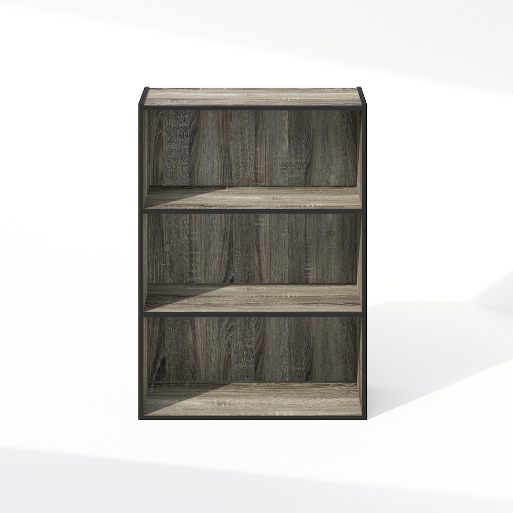 Simple Open Shelf, Bookcases, 3-Tier, French Oak. Picture 4
