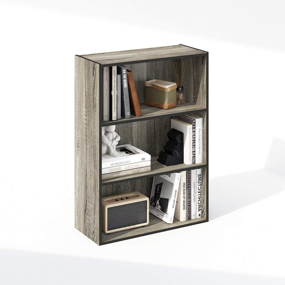 Simple Open Shelf, Bookcases, 3-Tier, French Oak. Picture 5