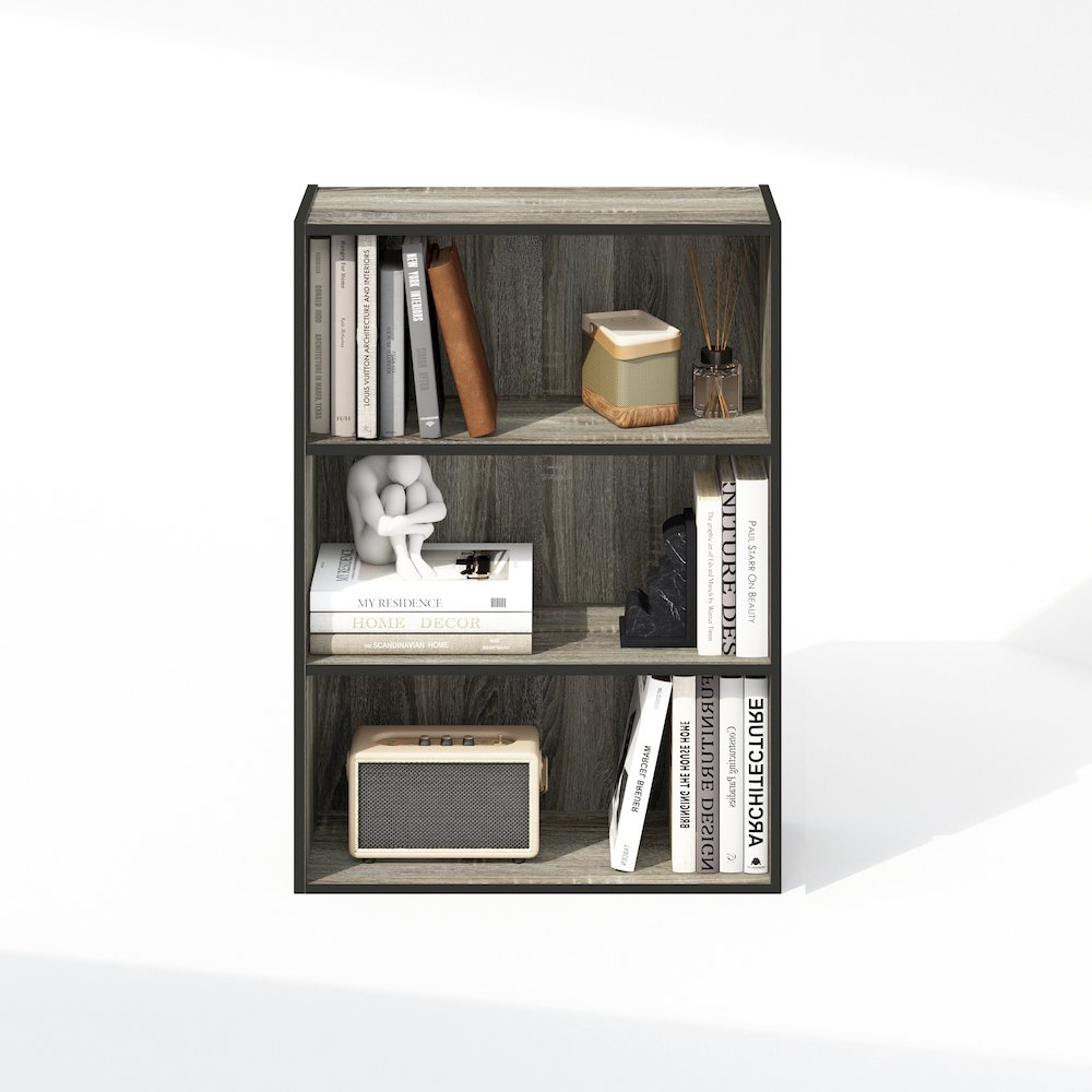 Simple Open Shelf, Bookcases, 3-Tier, French Oak. Picture 6