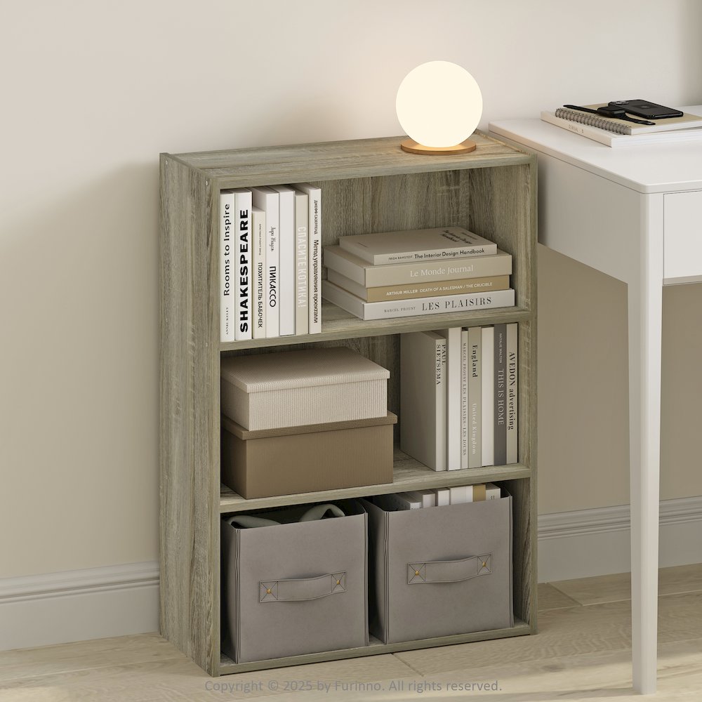 Simple Open Shelf, Bookcases, 3-Tier, Sonoma Oak. Picture 2