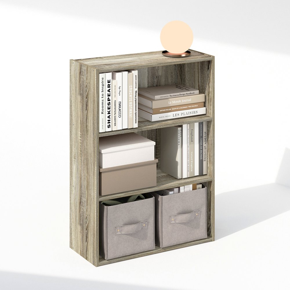 Simple Open Shelf, Bookcases, 3-Tier, Sonoma Oak. Picture 5