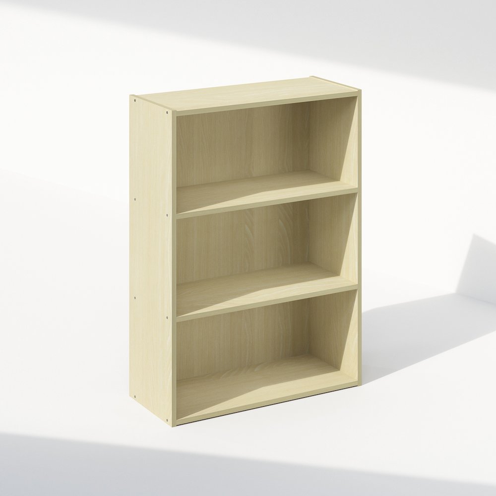 Simple Open Shelf, Bookcases, 3-Tier, Steam Beech. Picture 1