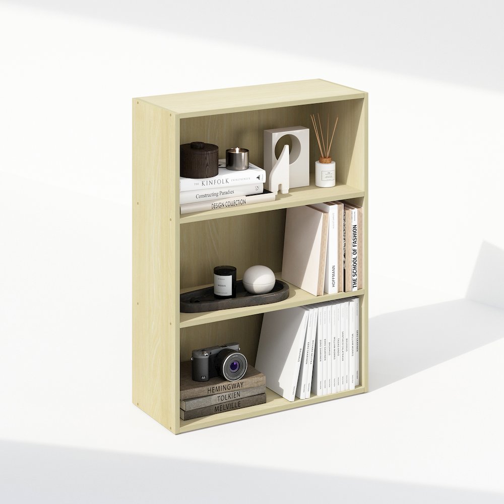 Simple Open Shelf, Bookcases, 3-Tier, Steam Beech. Picture 5