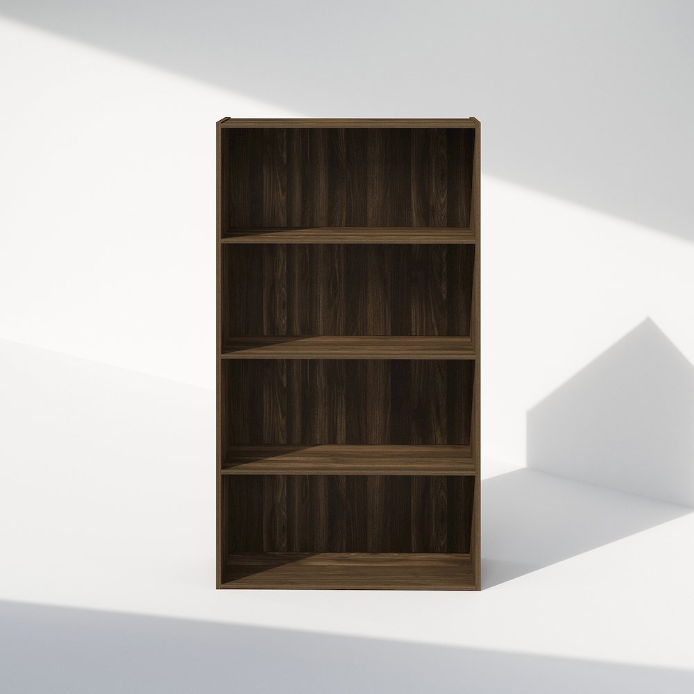 Simple Open Shelf, Bookcases, 4-Tier, Columbia Walnut. Picture 4