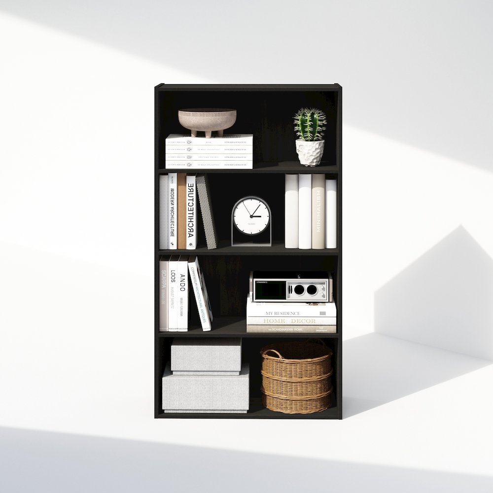 Simple Open Shelf, Bookcases, 4-Tier, Espresso. Picture 6
