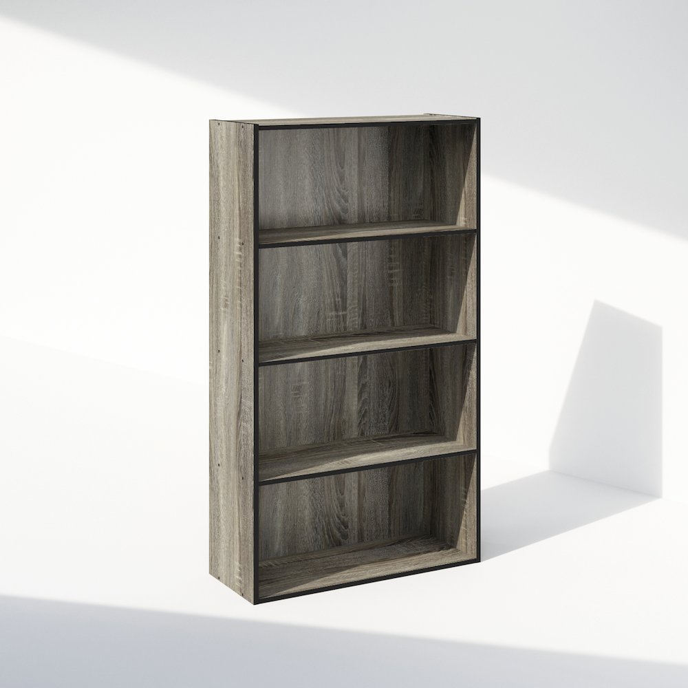 Simple Open Shelf, Bookcases, 4-Tier, French Oak. Picture 1