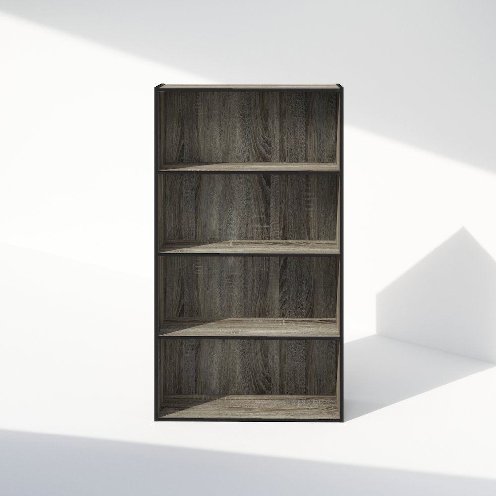 Simple Open Shelf, Bookcases, 4-Tier, French Oak. Picture 4