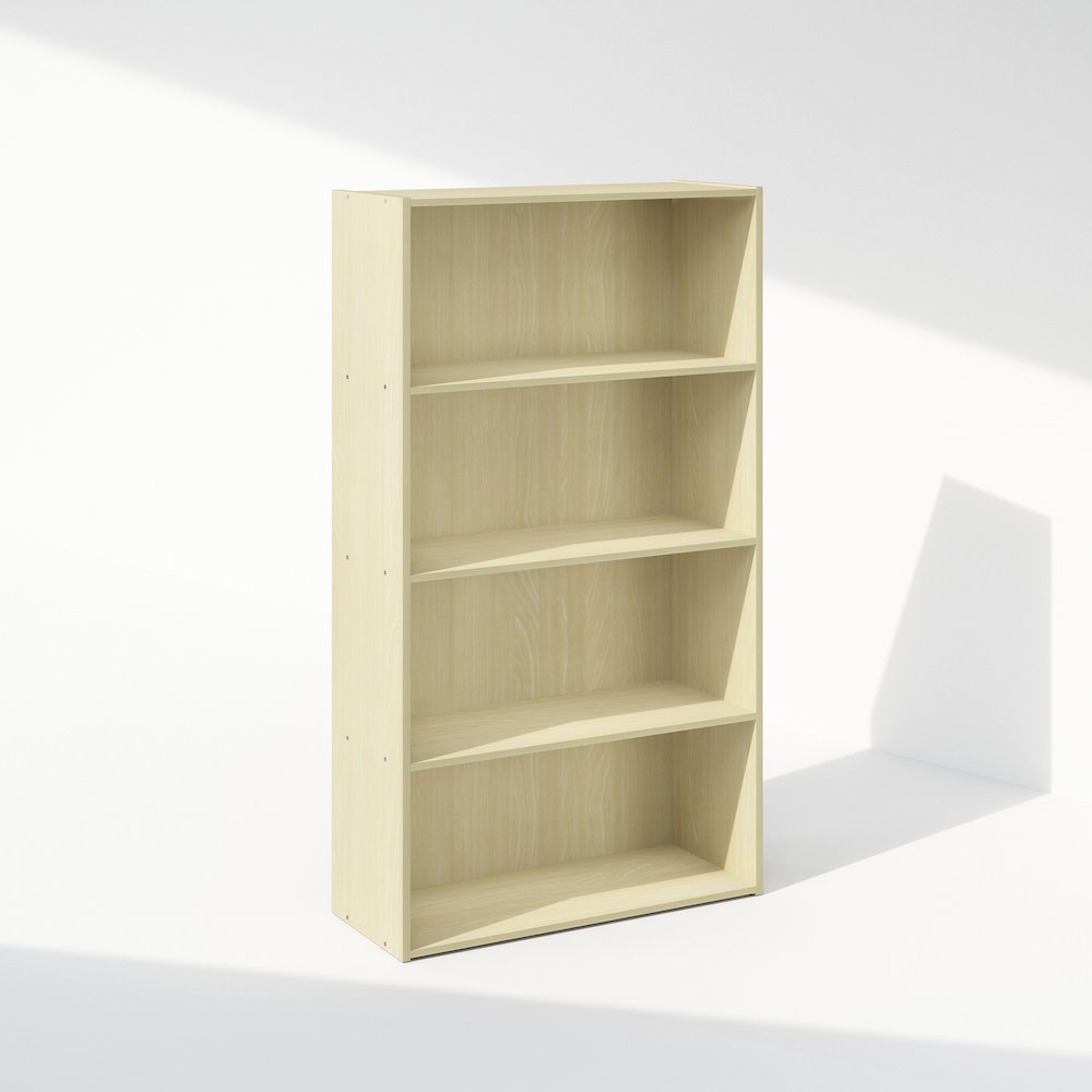 Simple Open Shelf, Bookcases, 4-Tier, Steam Beech. Picture 1