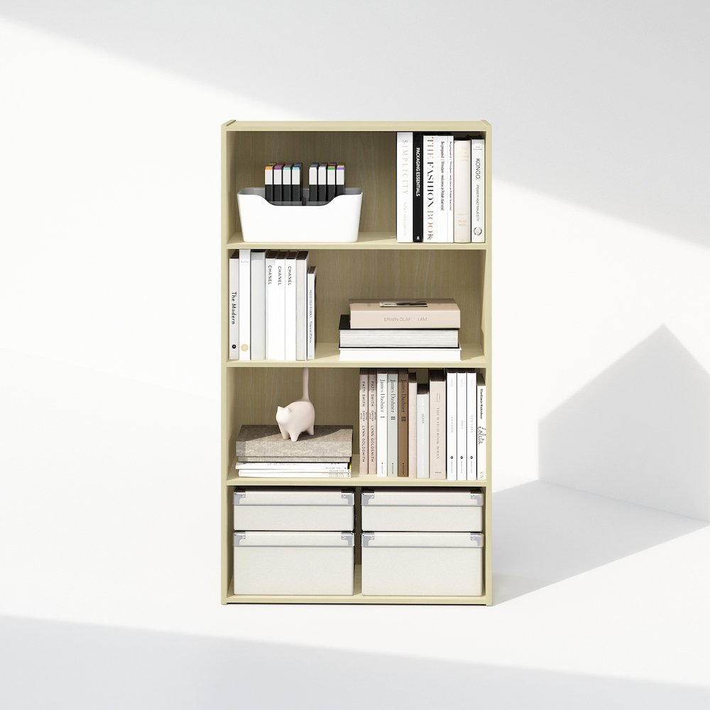 Simple Open Shelf, Bookcases, 4-Tier, Steam Beech. Picture 6