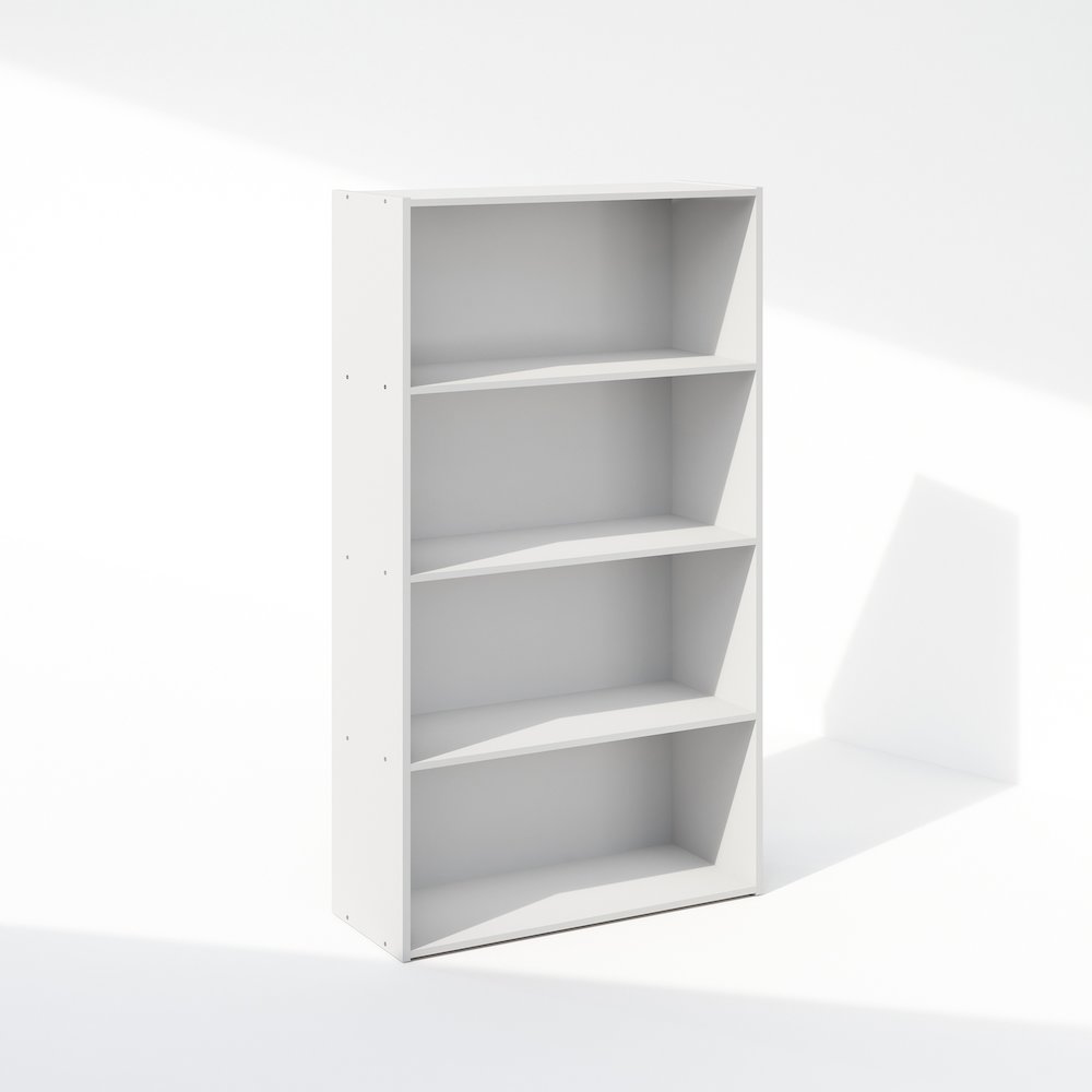 Simple Open Shelf, Bookcases, 4-Tier, White. Picture 1