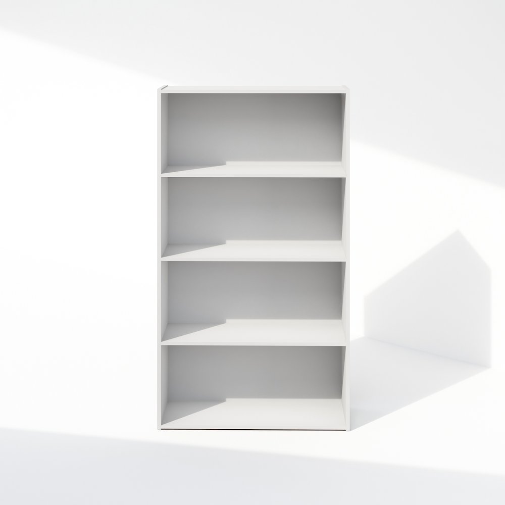 Simple Open Shelf, Bookcases, 4-Tier, White. Picture 4