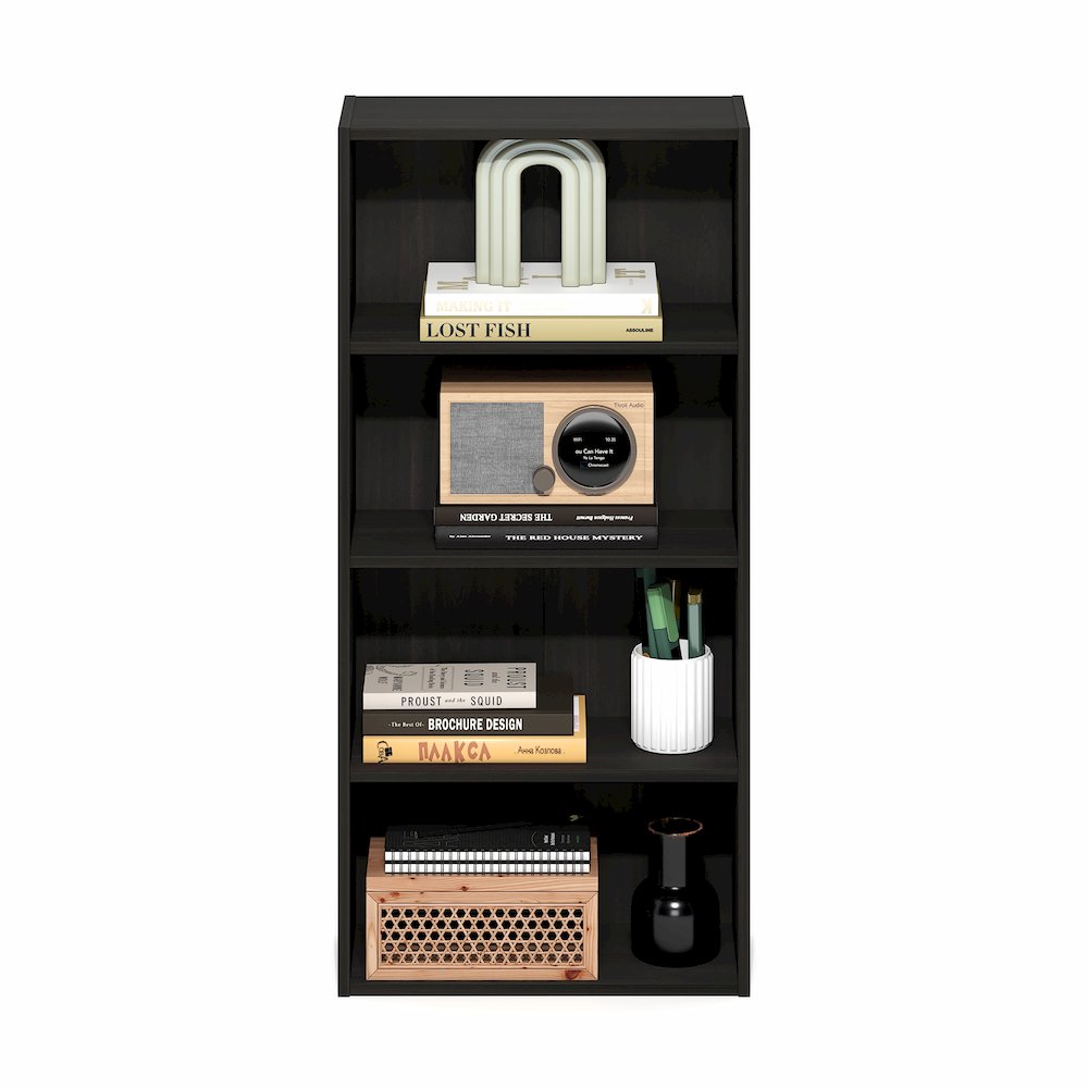 Basic 4-Tier Open Shelf Bookcase, Bookshelf, Storage Organizer, 7 x 17 x 35. Picture 4