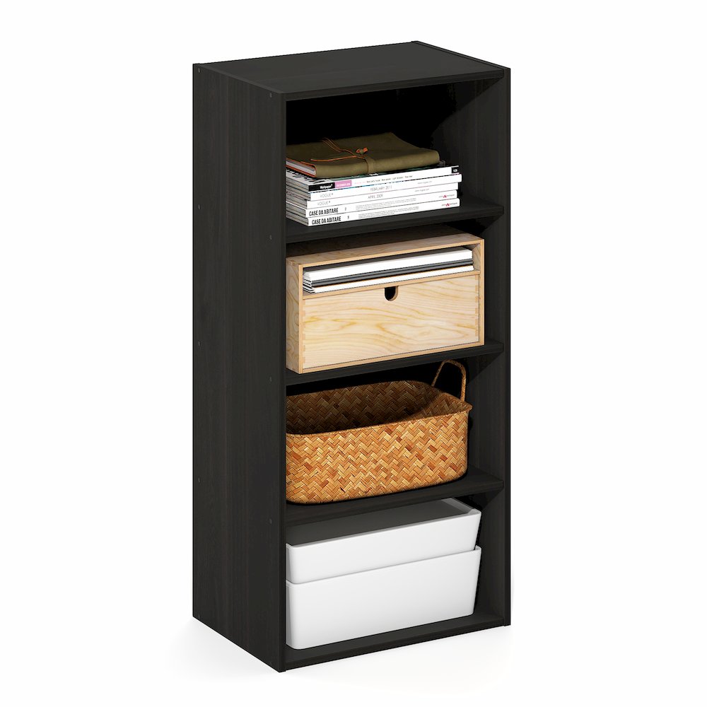 Basic 4-Tier Open Shelf Bookcase, Bookshelf, Storage Organizer, 11 x 17 x 35. Picture 1