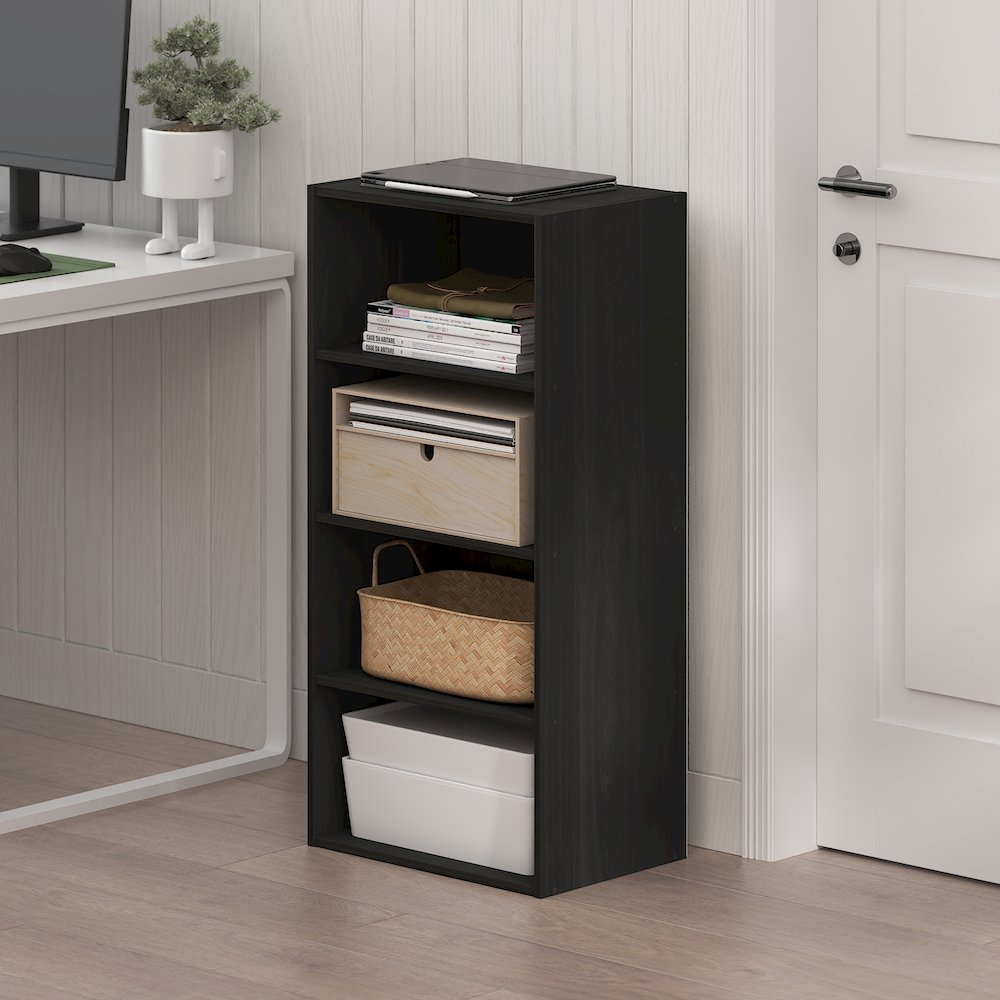Basic 4-Tier Open Shelf Bookcase, Bookshelf, Storage Organizer, 11 x 17 x 35. Picture 2