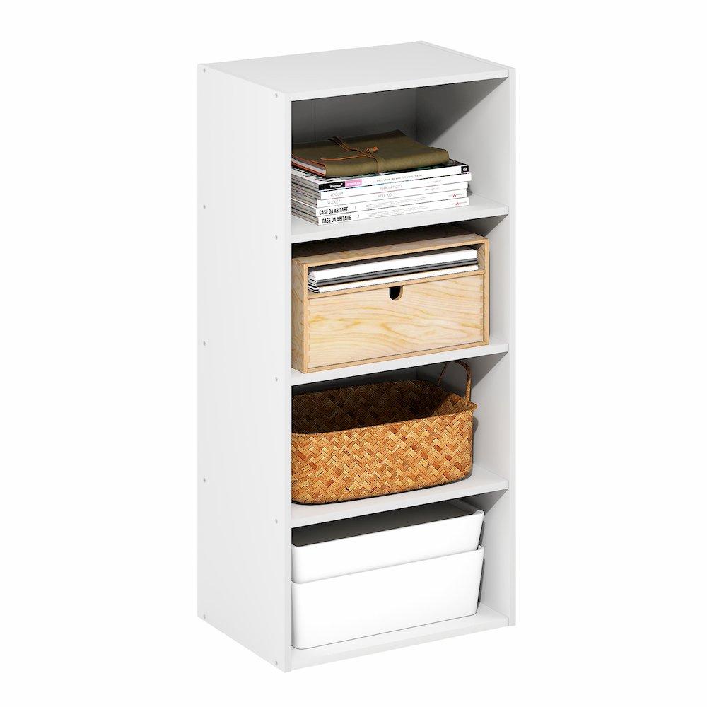Basic 4-Tier Open Shelf Bookcase, Bookshelf, Storage Organizer, 11 x 17 x 35. Picture 1