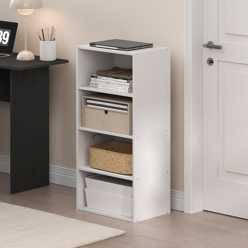 Basic 4-Tier Open Shelf Bookcase, Bookshelf, Storage Organizer, 11 x 17 x 35. Picture 2