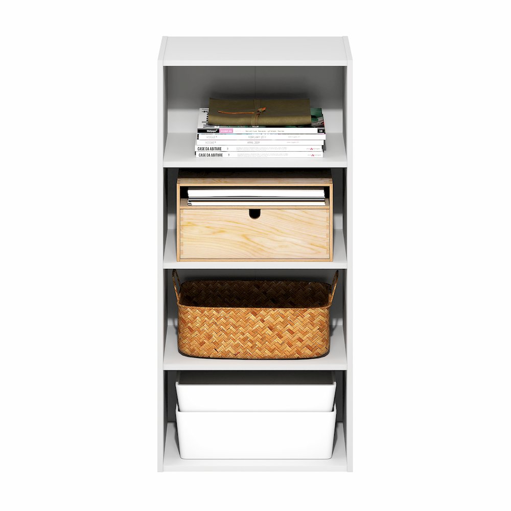 Basic 4-Tier Open Shelf Bookcase, Bookshelf, Storage Organizer, 11 x 17 x 35. Picture 4