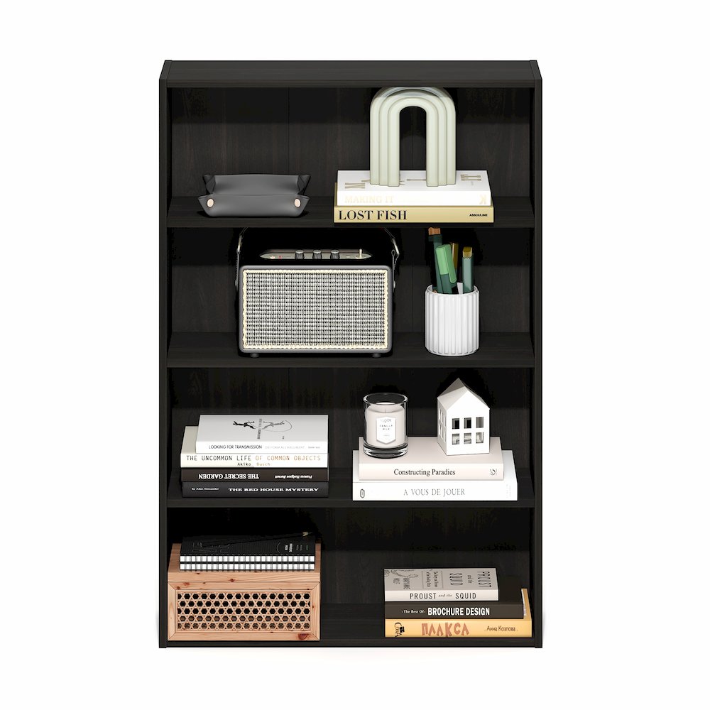 Basic 4-Tier Open Shelf Bookcase, Bookshelf, Storage Organizer, 6 x 24 x 35. Picture 4