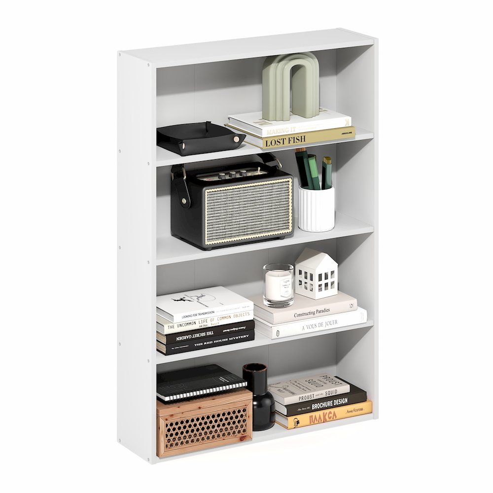 Basic 4-Tier Open Shelf Bookcase, Bookshelf, Storage Organizer, 6 x 24 x 35. Picture 1