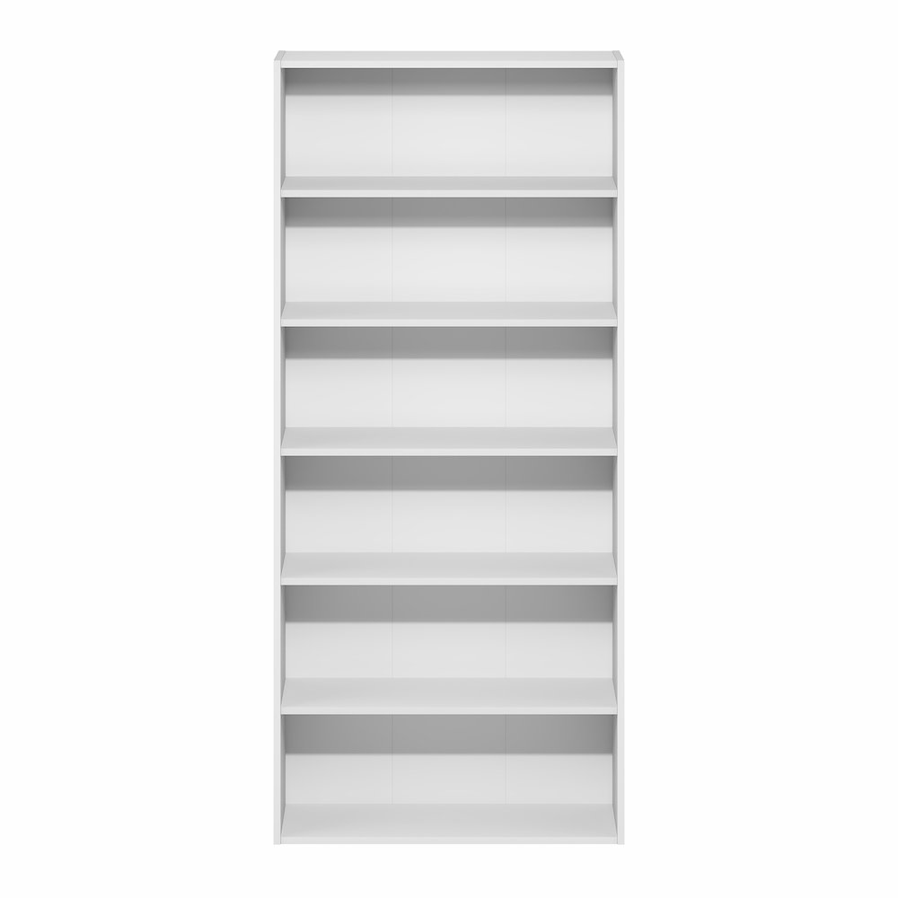Basic 6-Tier Open Shelf Bookcase, Bookshelf, Storage Organizer, White. Picture 2