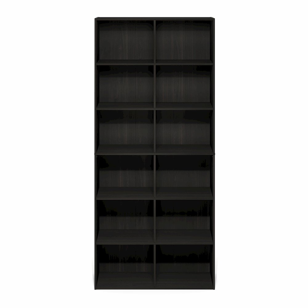 Basic 12-Cube Open Shelf Bookcase, Bookshelf, Storage Organizer, Amber Pine. Picture 2