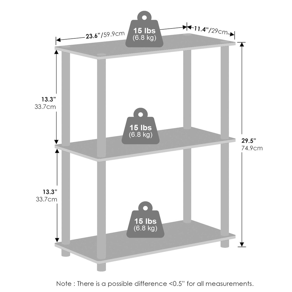 3-Tier Multipurpose Compact Display Rack, Shelving Unit, Bookcase. Picture 3