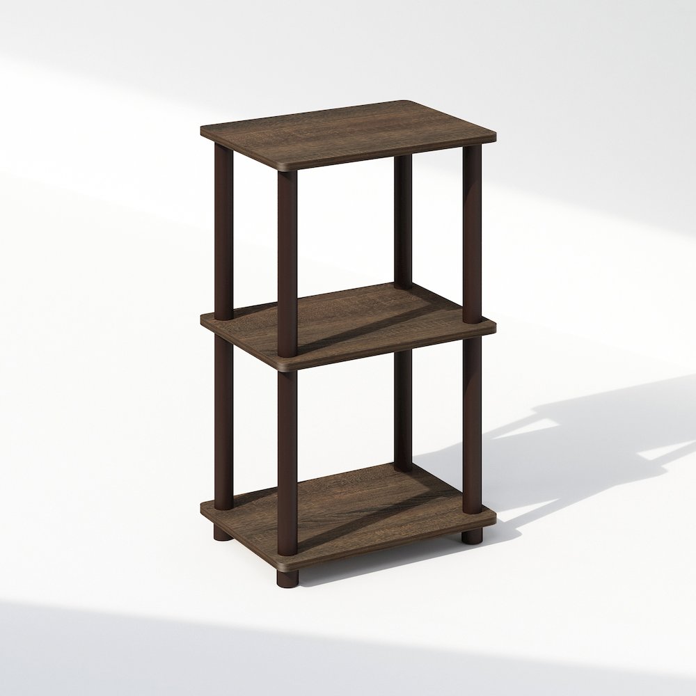 Turn-N-Tube 2-Tier End Table, Side Table, Walnut/Brown. Picture 1