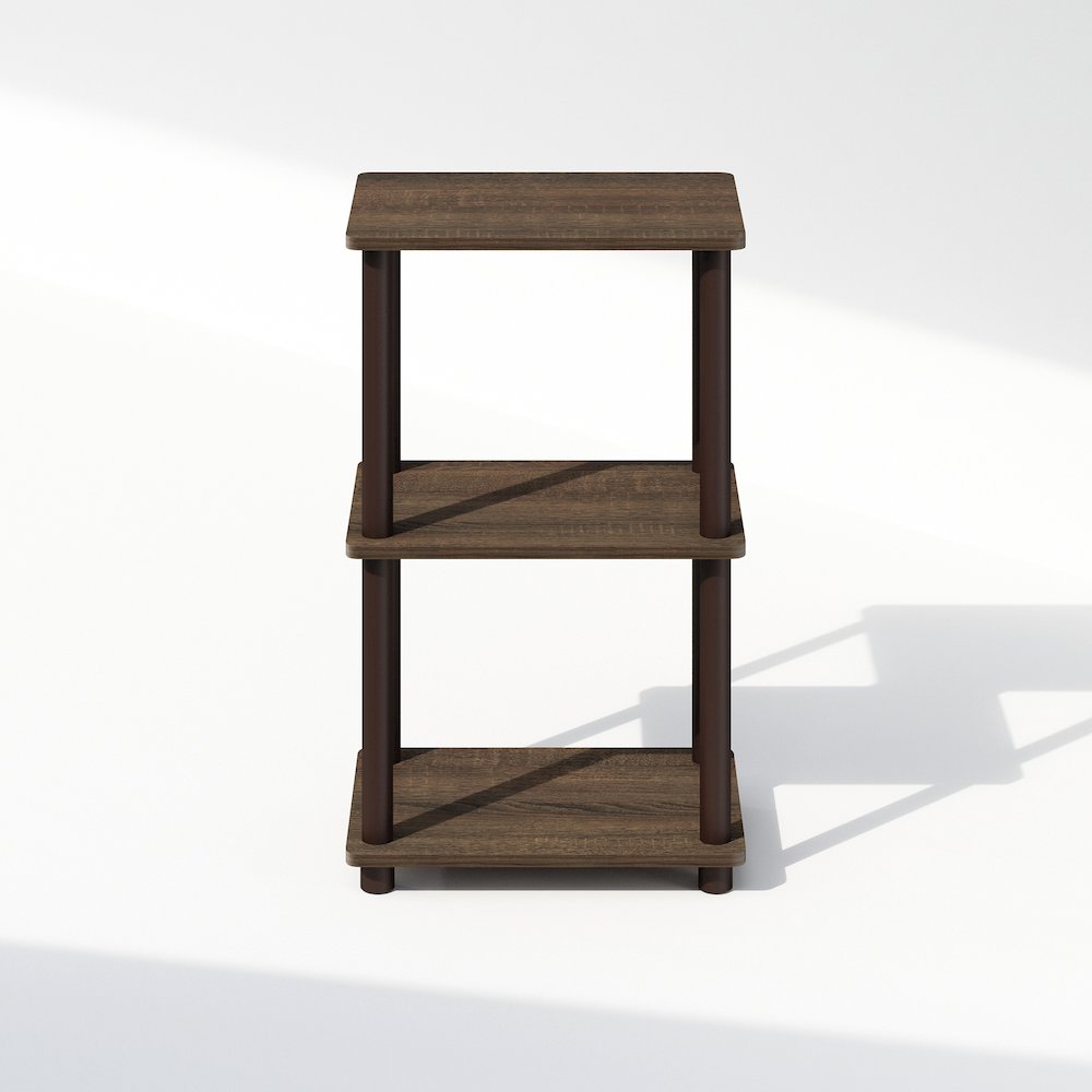 Turn-N-Tube 2-Tier End Table, Side Table, Walnut/Brown. Picture 4