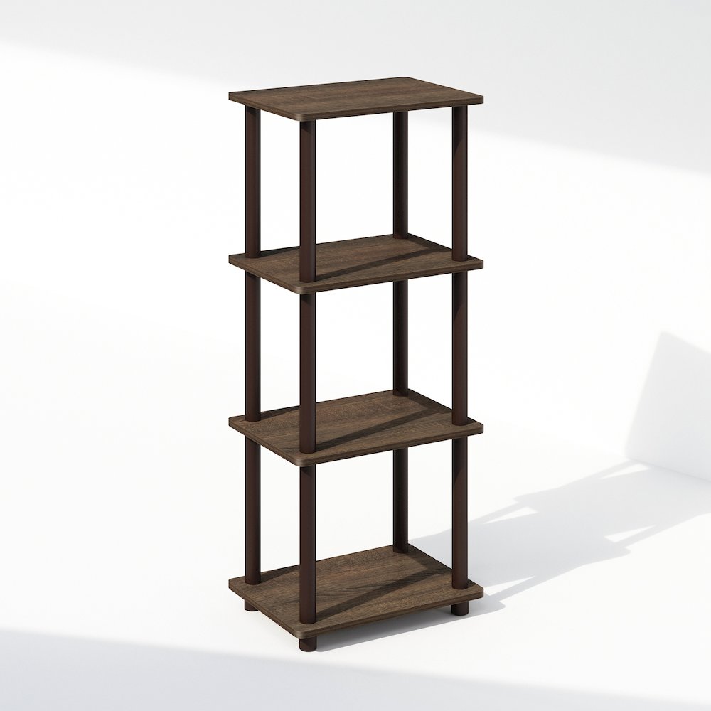 Turn-N-Tube 3-Tier End Table, Side Table, Walnut/Brown. Picture 1