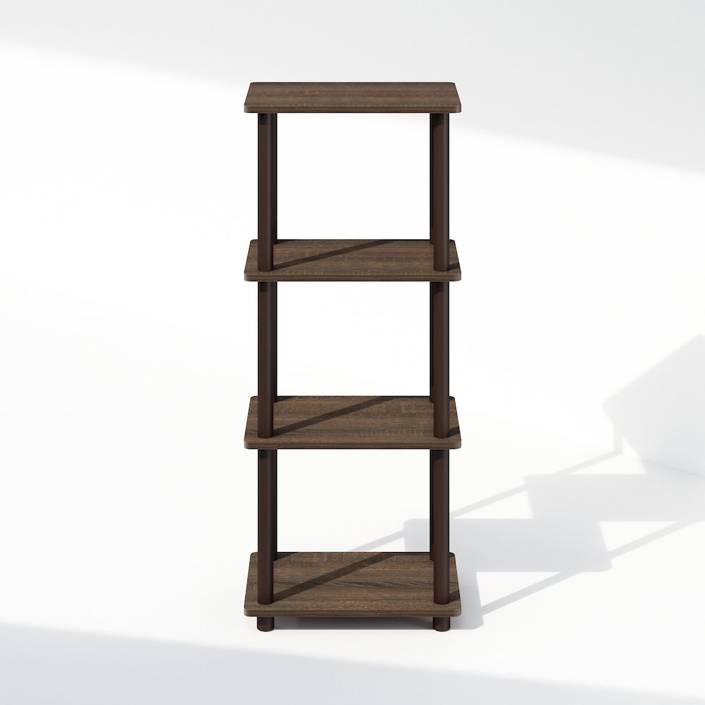 Turn-N-Tube 3-Tier End Table, Side Table, Walnut/Brown. Picture 4