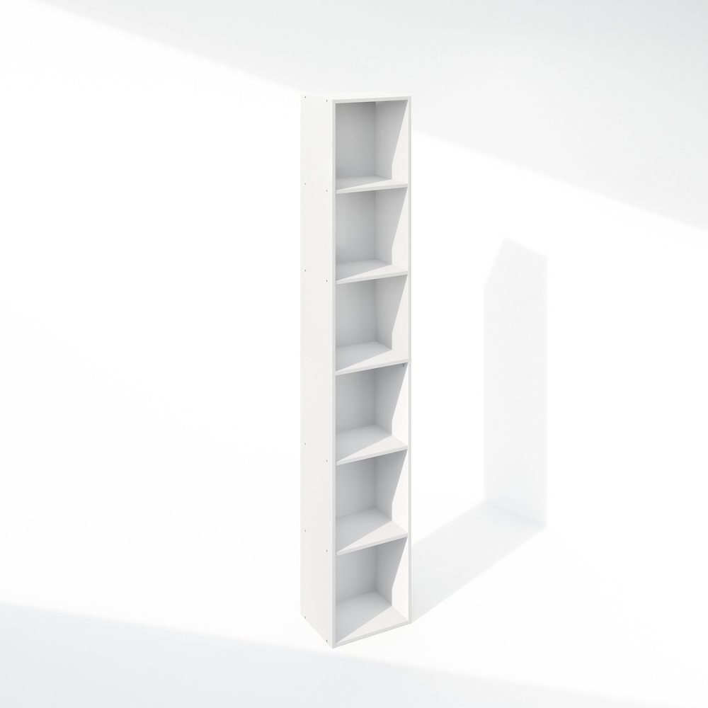 Luder 6-Tier Multipurpose Clothing & Closet Storage Organizer Shelf, White. Picture 1