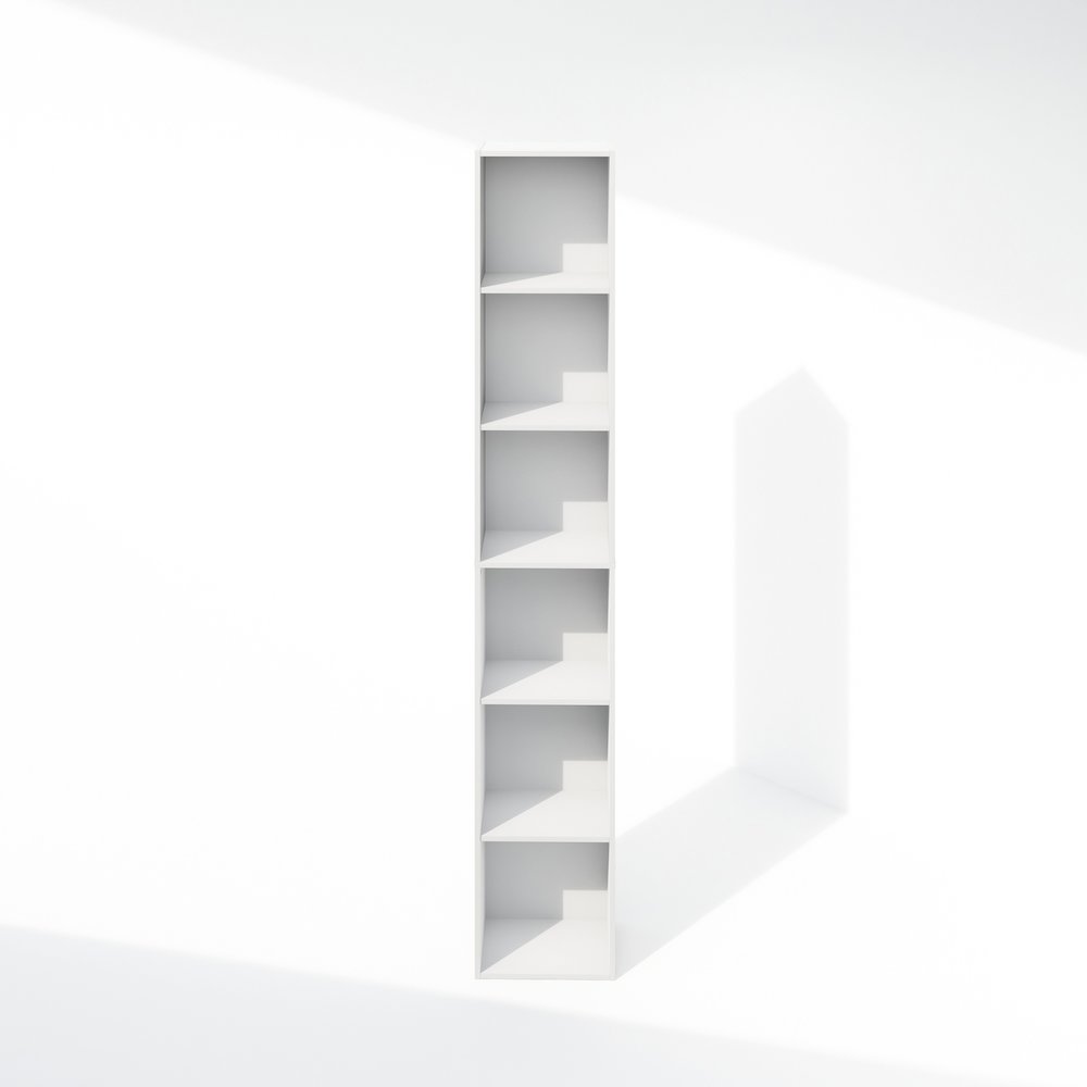 Luder 6-Tier Multipurpose Clothing & Closet Storage Organizer Shelf, White. Picture 4