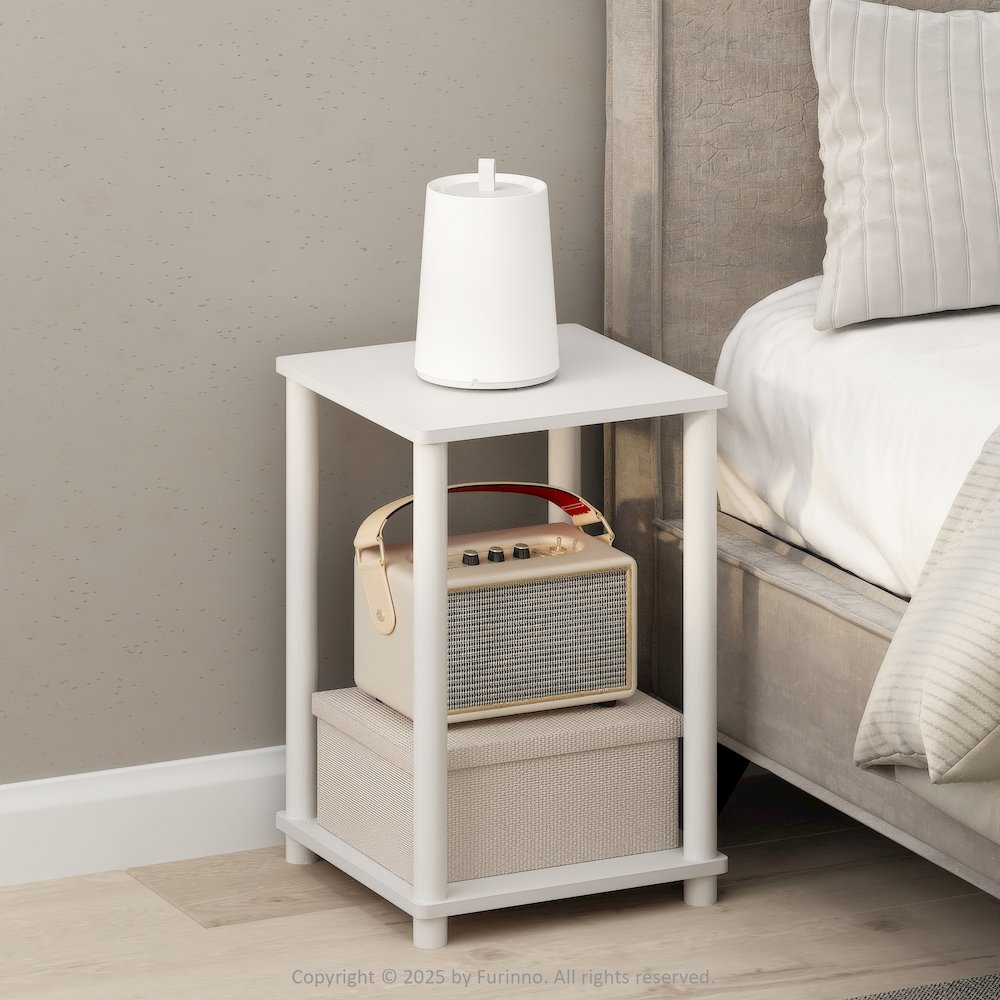 Turn-N-Tube Nightstand, Bedside Table, White/White. Picture 2