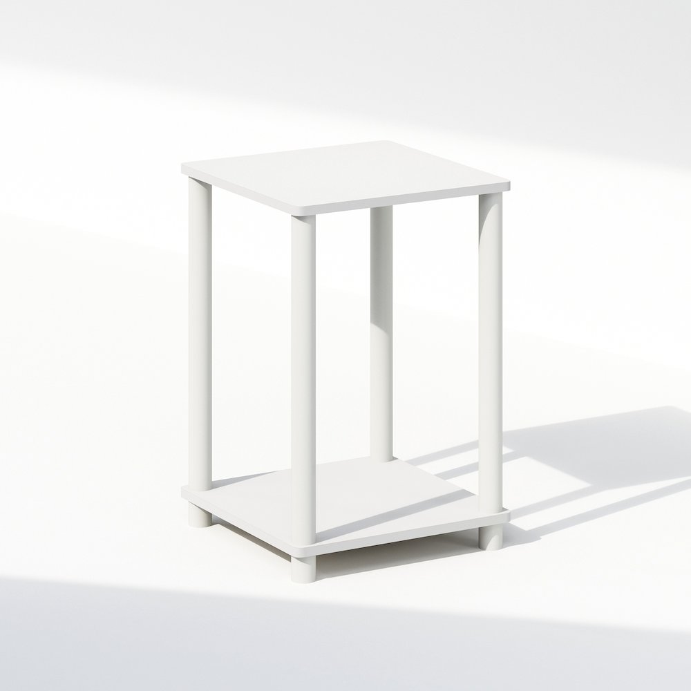 Turn-N-Tube Nightstand, Bedside Table, White/White. Picture 1