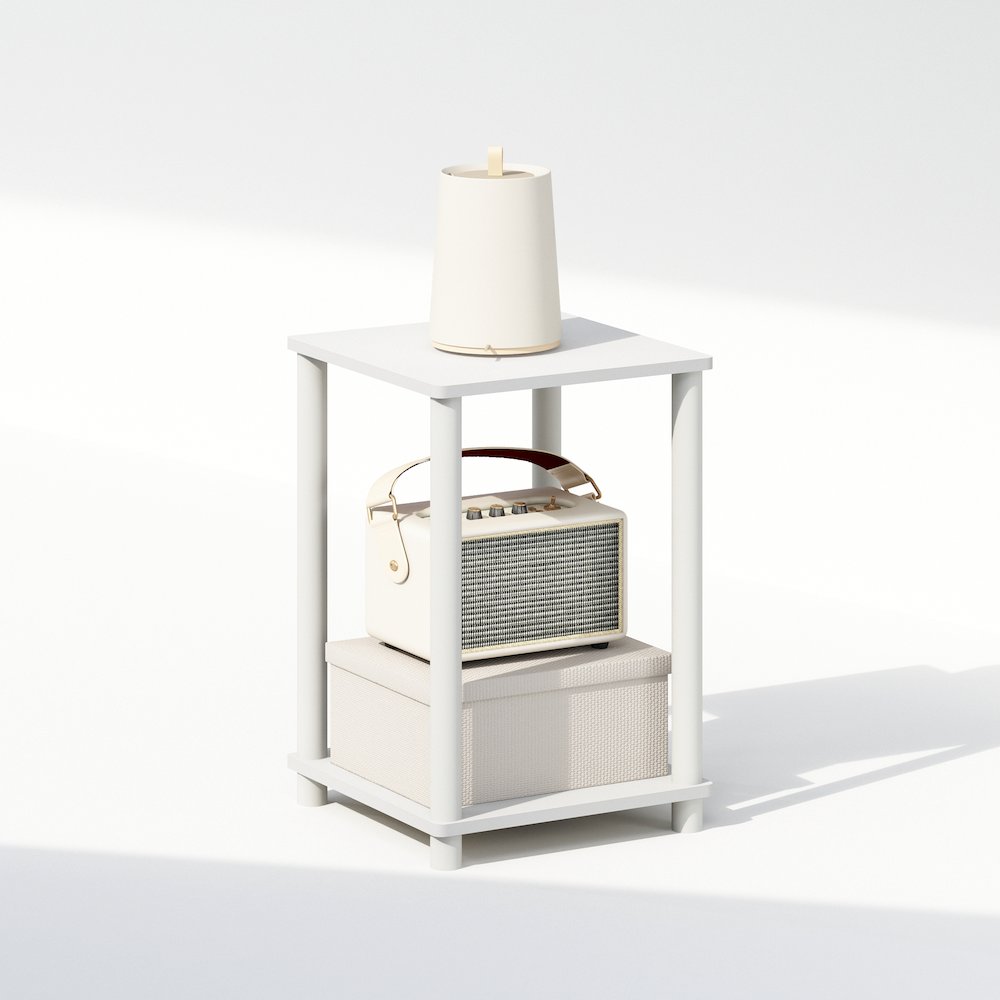 Turn-N-Tube Nightstand, Bedside Table, White/White. Picture 5