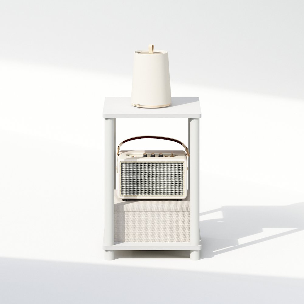 Turn-N-Tube Nightstand, Bedside Table, White/White. Picture 6