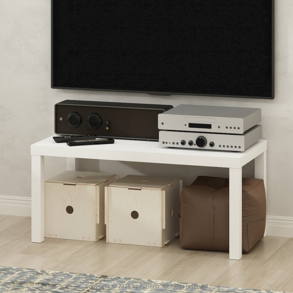 Simplistic Modern TV Stand, TV Table, White. Picture 2